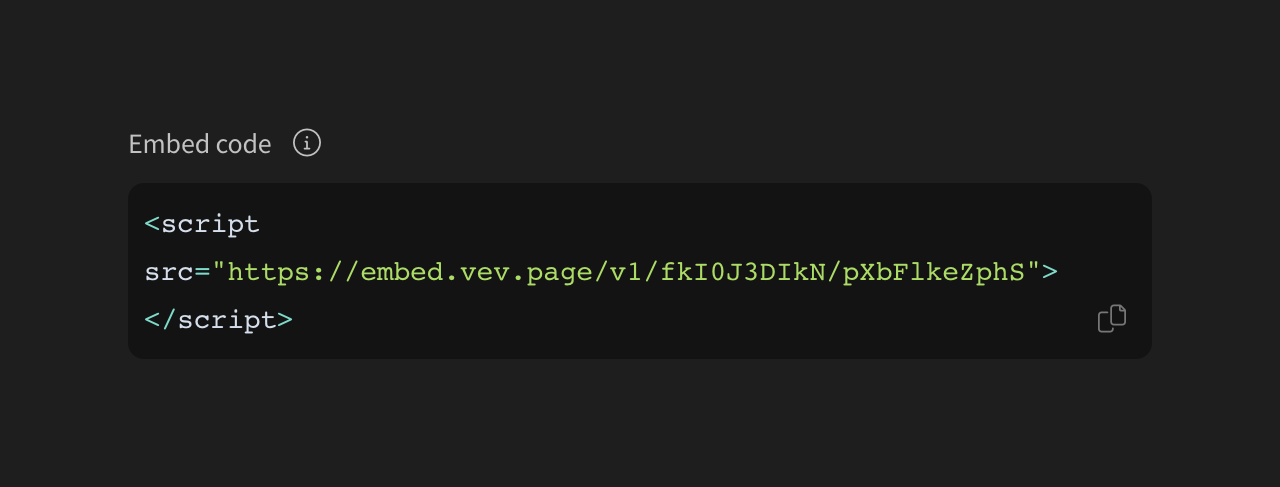 Vev — Code block component