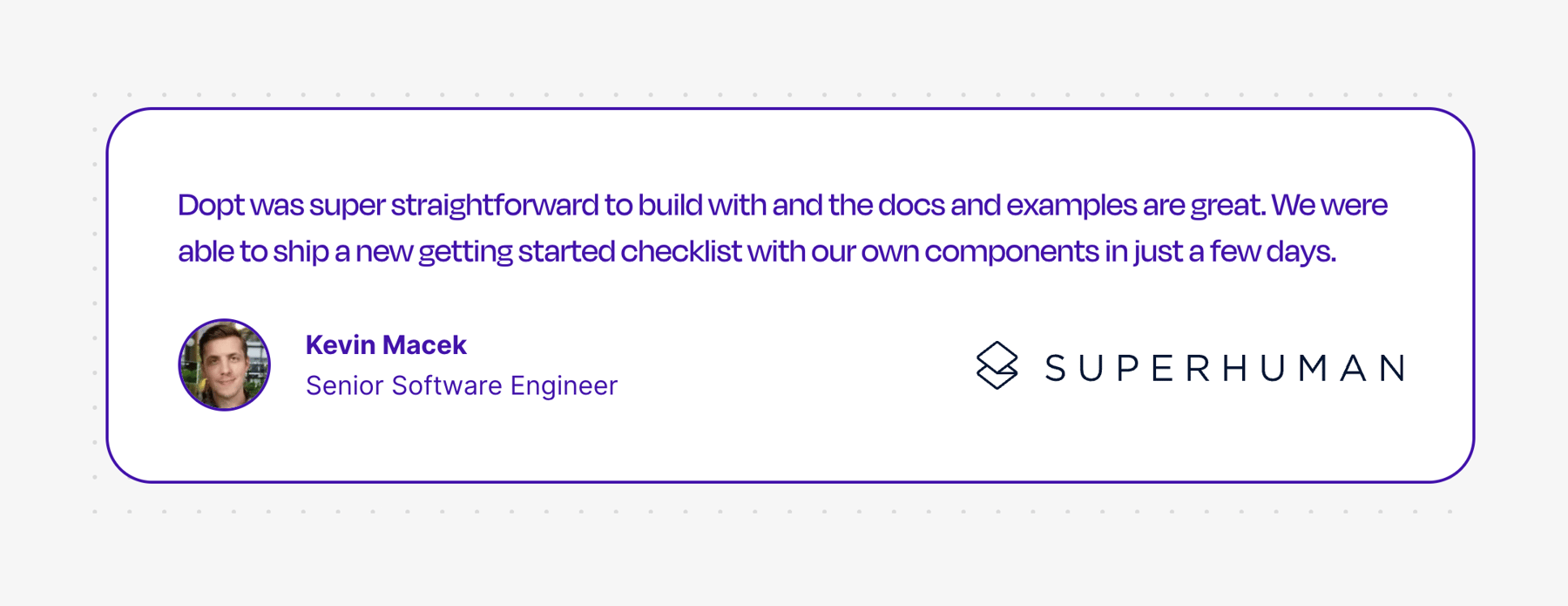 Dopt — Testimonial component