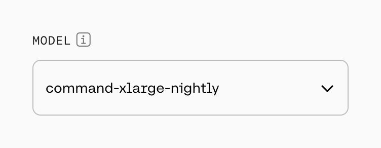 Cohere — Input select component