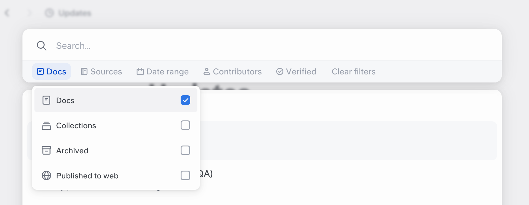 Slite — Sorting & filtering component