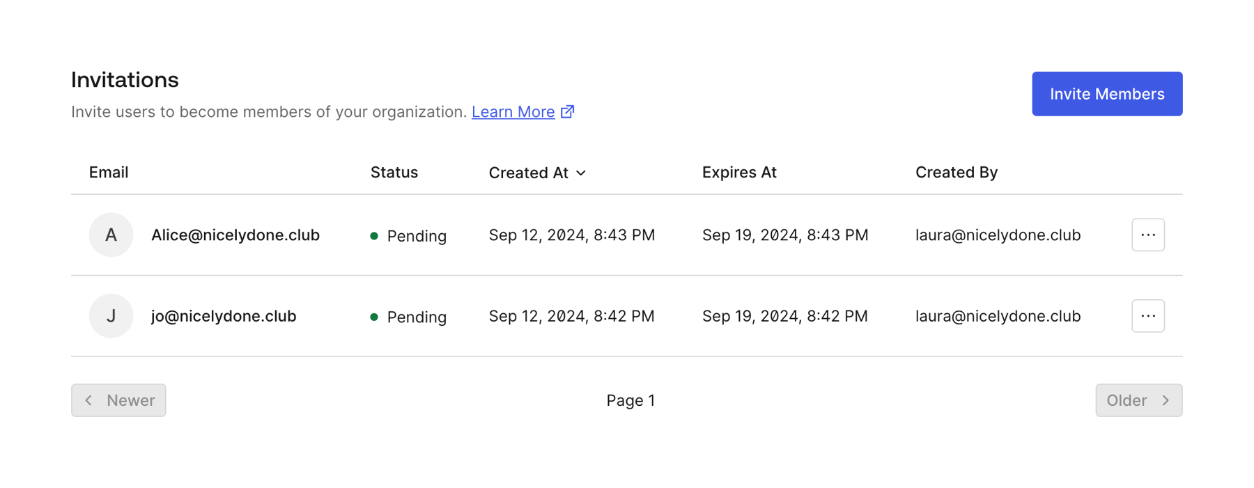 Auth0 — Table component