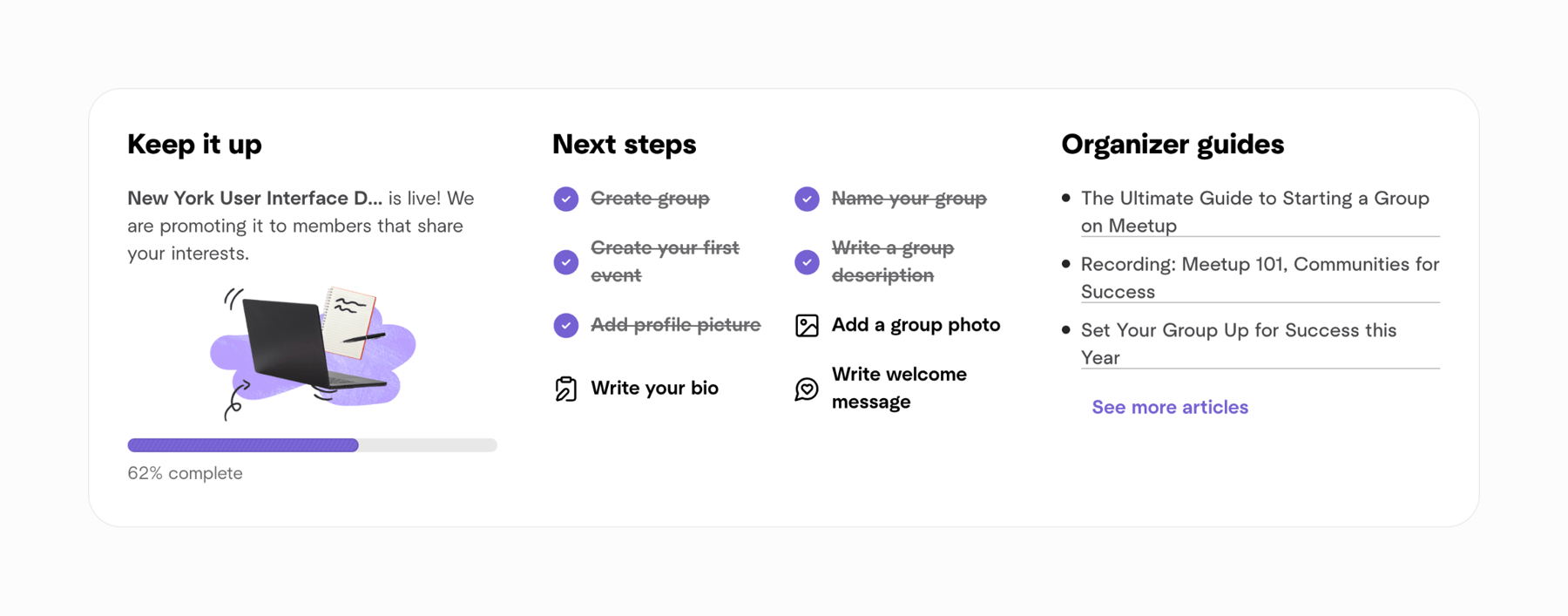 Meetup — Progress indicator component