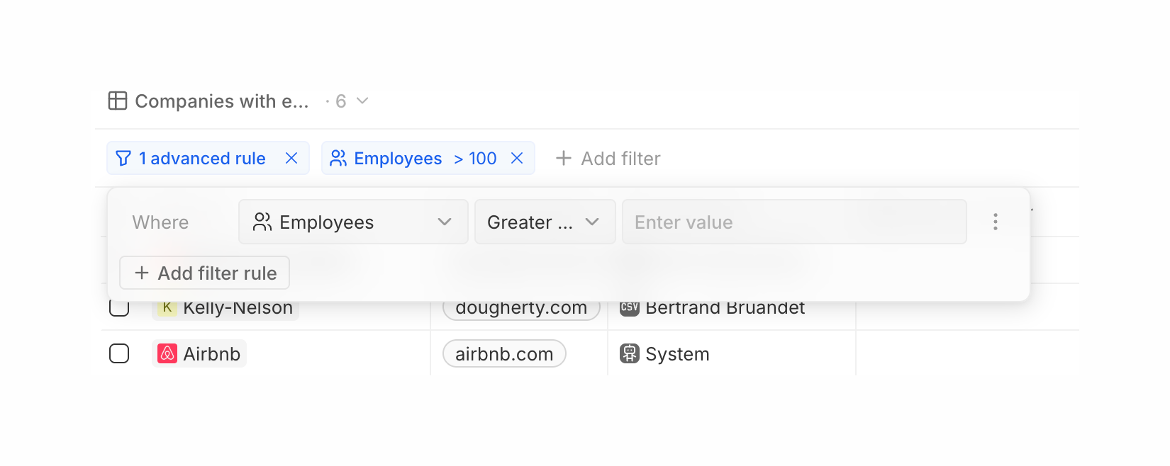 Twenty — Sorting & filtering component