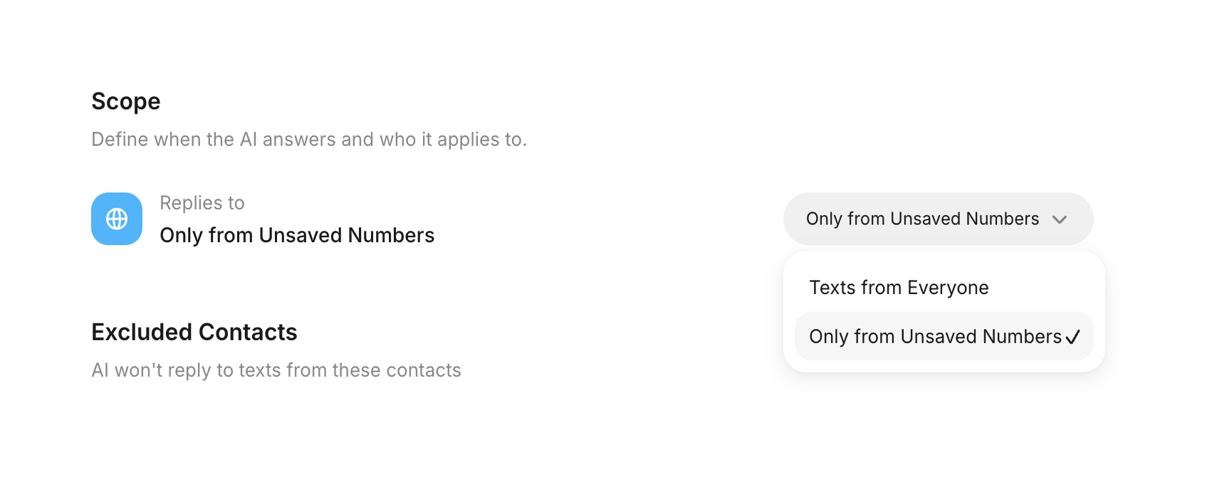 Beside — Input select component
