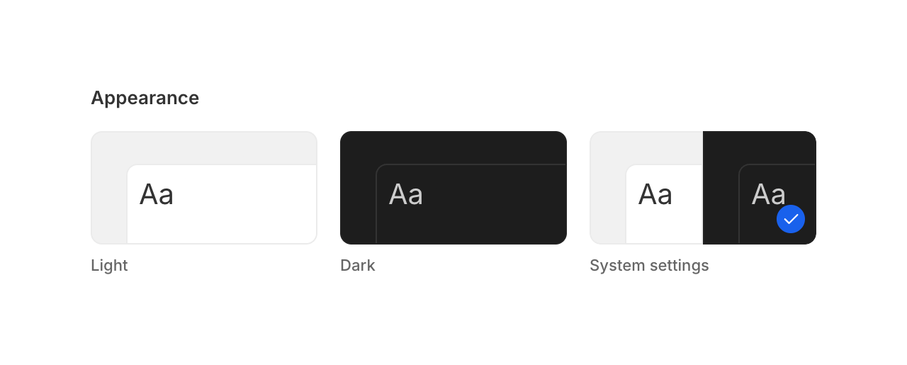 Twenty — Theme settings component