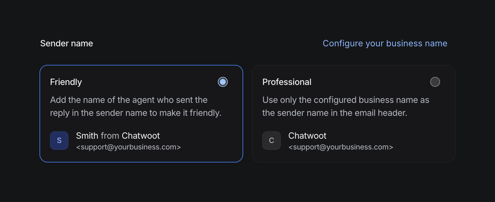 Chatwoot — Radio button component