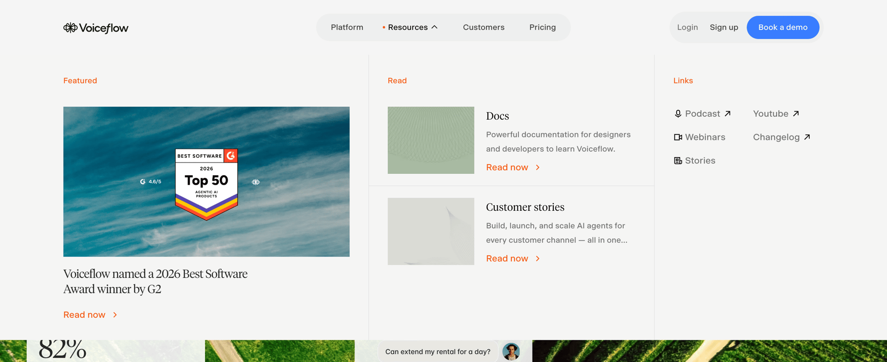 Voiceflow — Flyout menu component