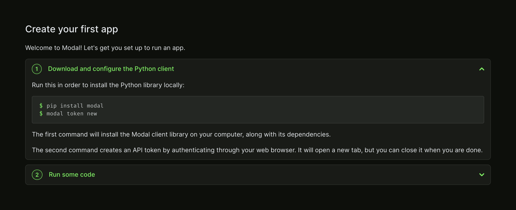 Modal — Stepper component