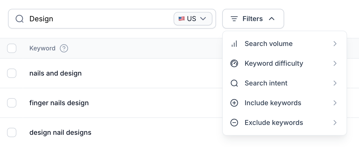 Macaw — Sorting & filtering component