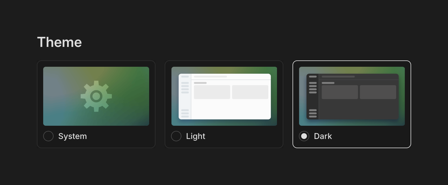 Neon — Theme settings component