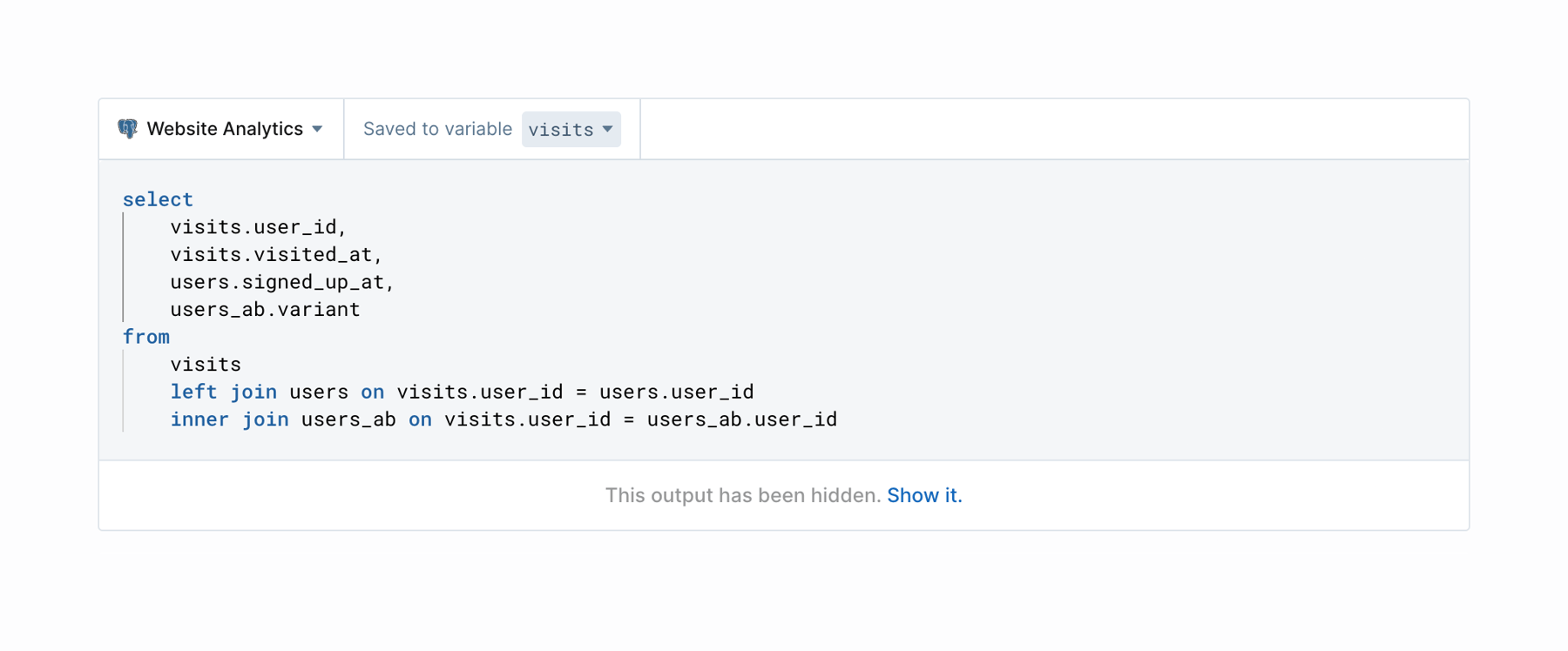 Deepnote — Code block component