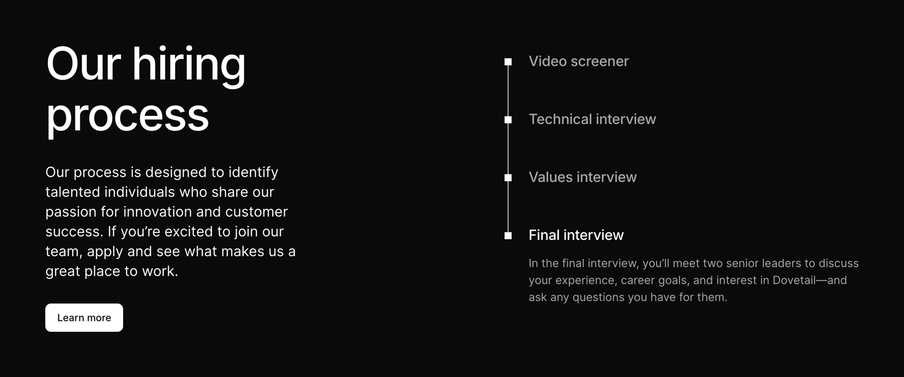 Dovetail — Timeline & history component