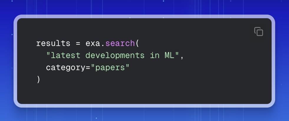 Exa — Code block component