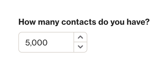 Ortto — Input number component