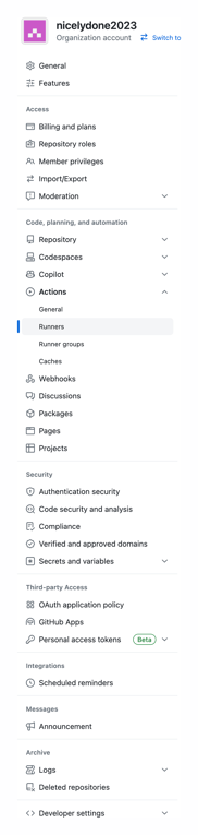 Github — Vertical navigation component