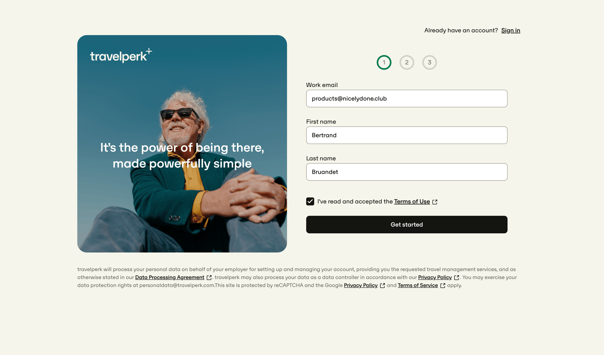 Travelperk screen example