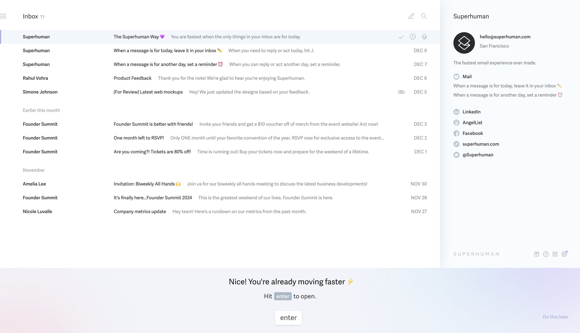 Superhuman
			          ux ui design