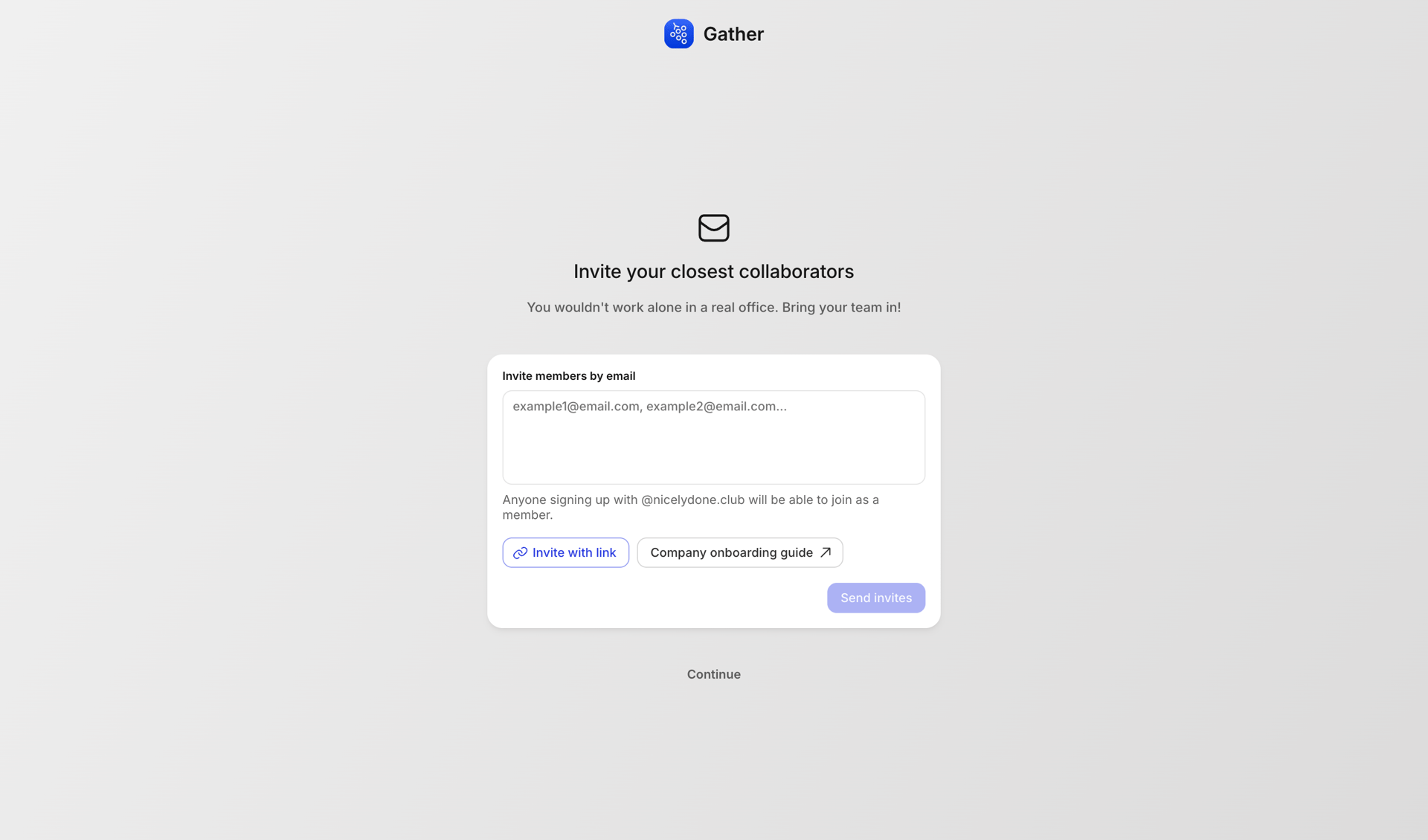 Gather screen example