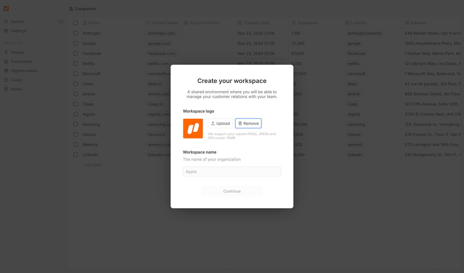 Twenty screen example