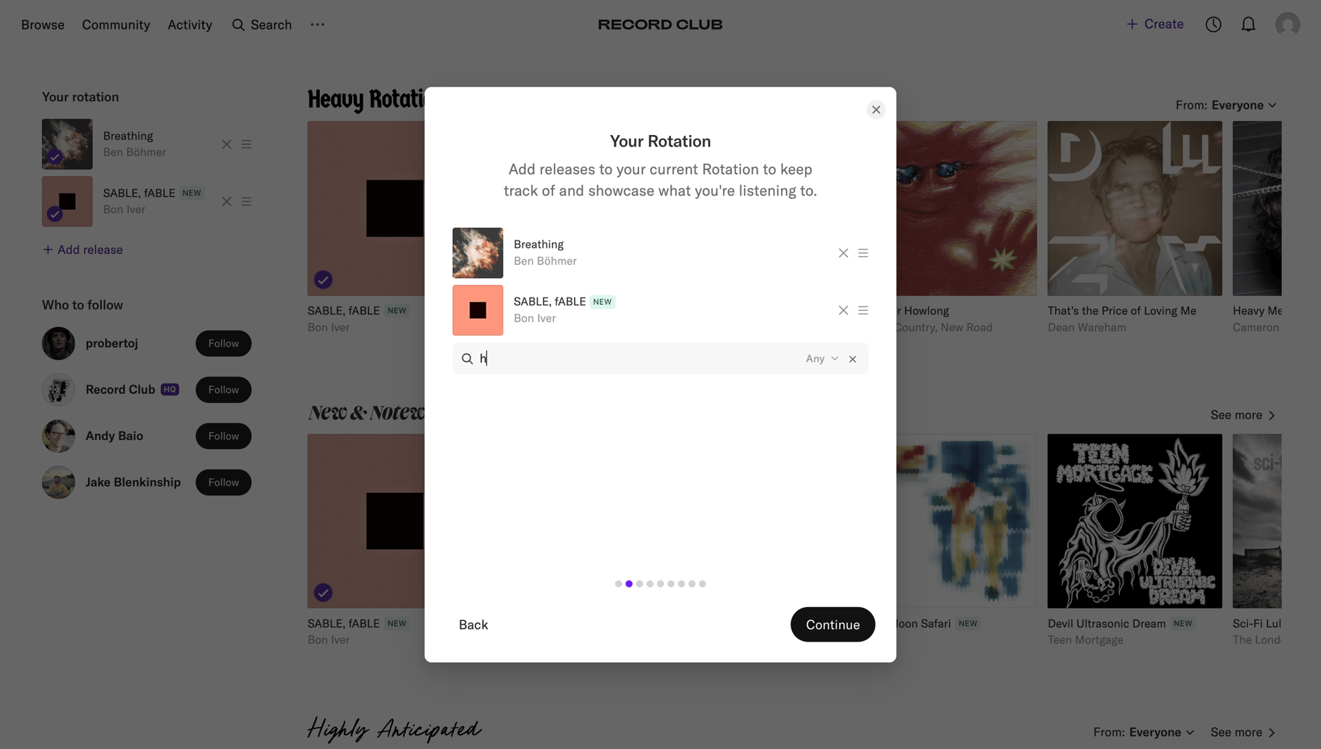 Record club
			    ux ui design