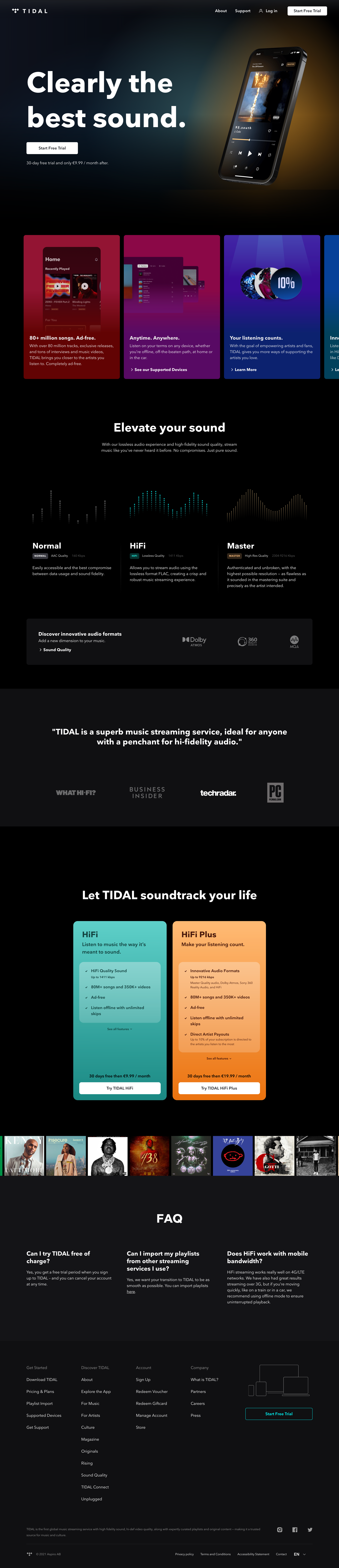 Tidal
			  ux ui design