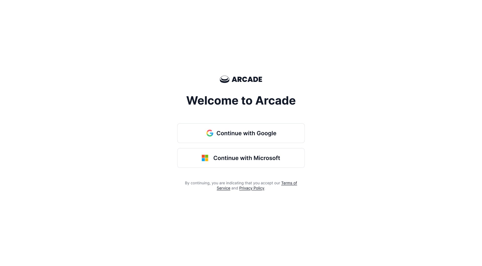 Arcade
				signin page example