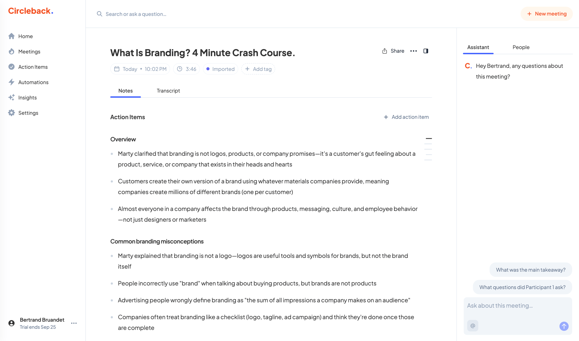 Circleback
			    ux ui design