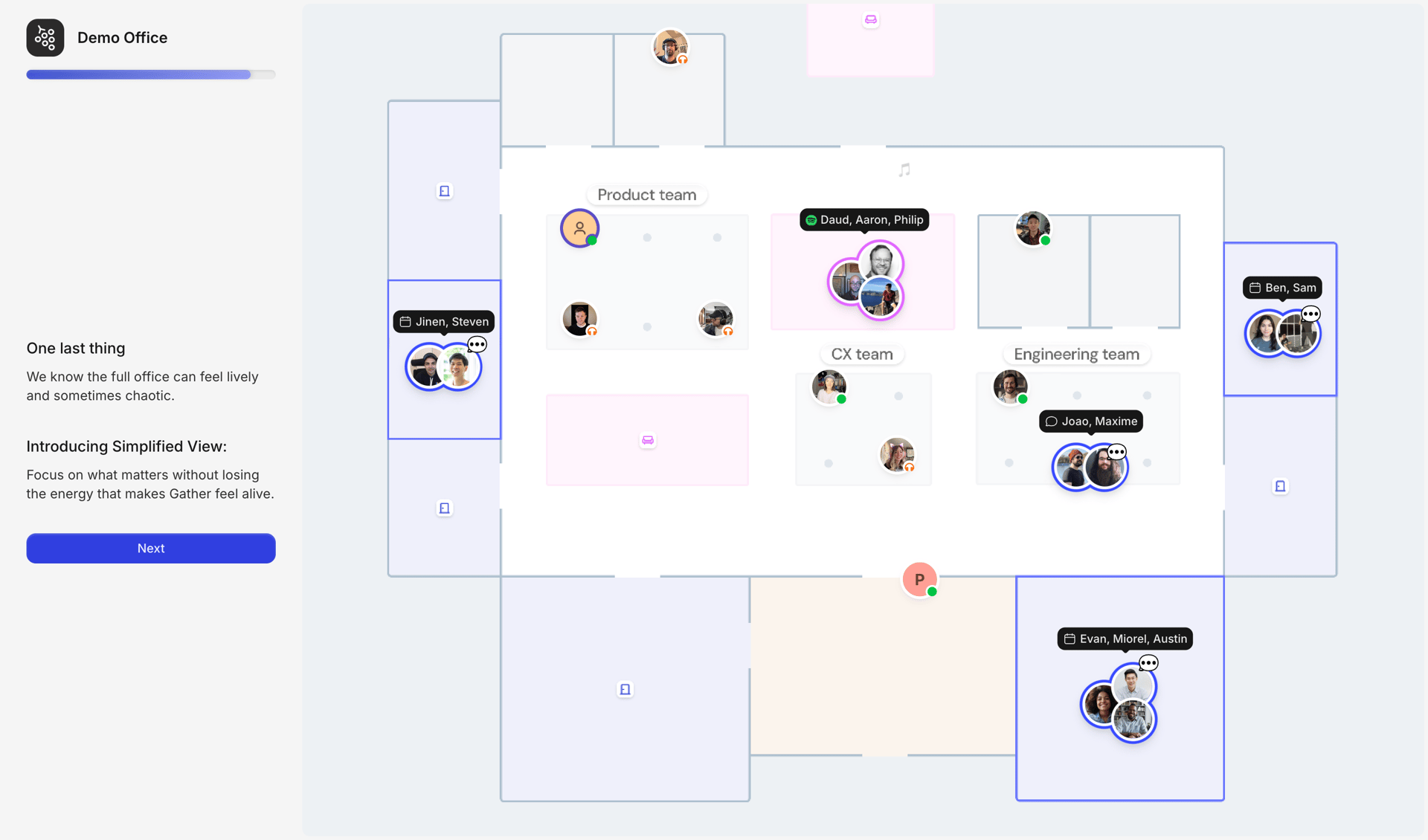 Gather screen example