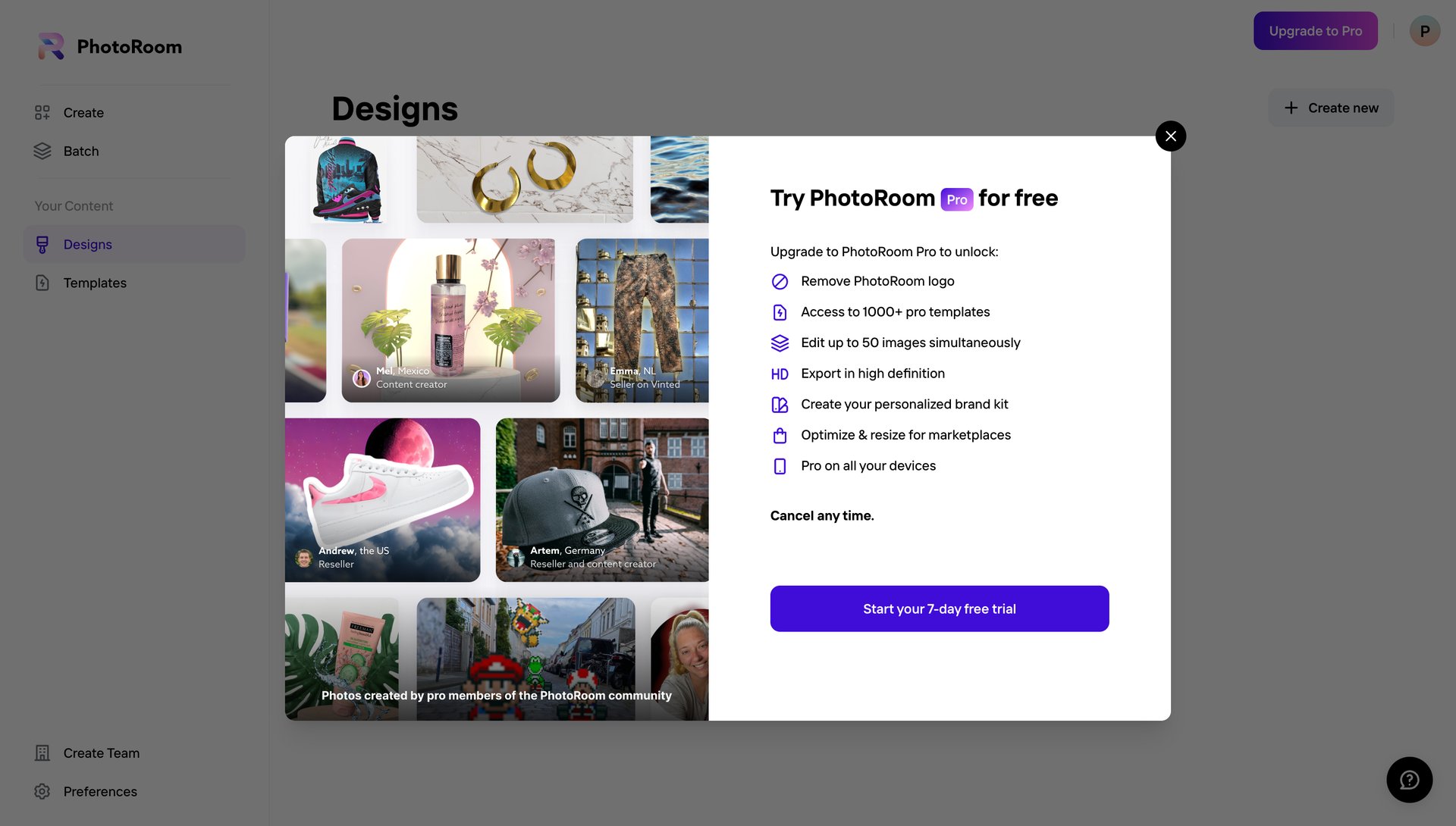Photoroom
			       ux ui design