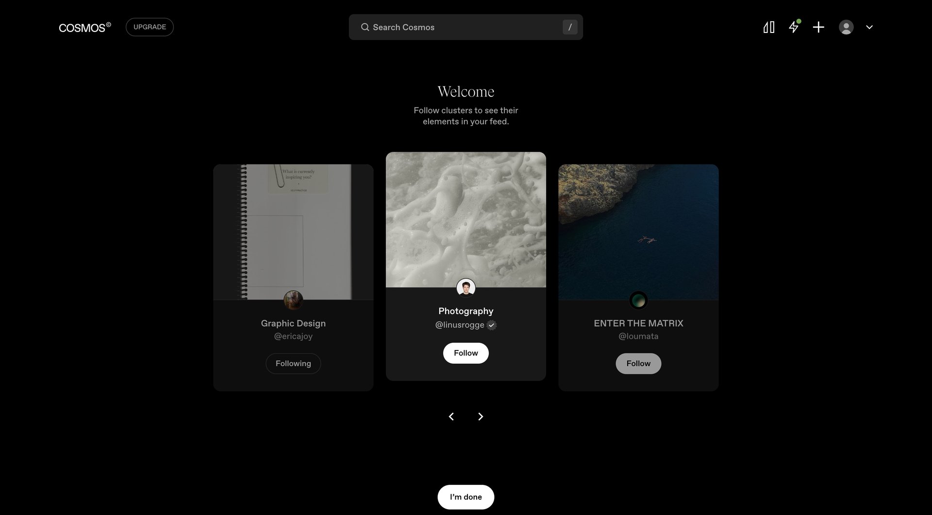 Cosmos
			      ux ui design