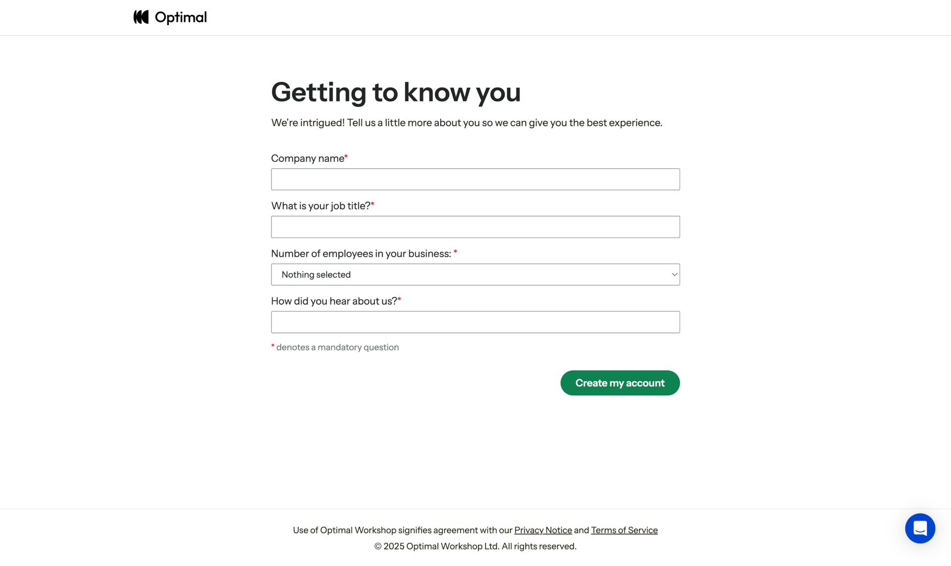 Optimal screen example