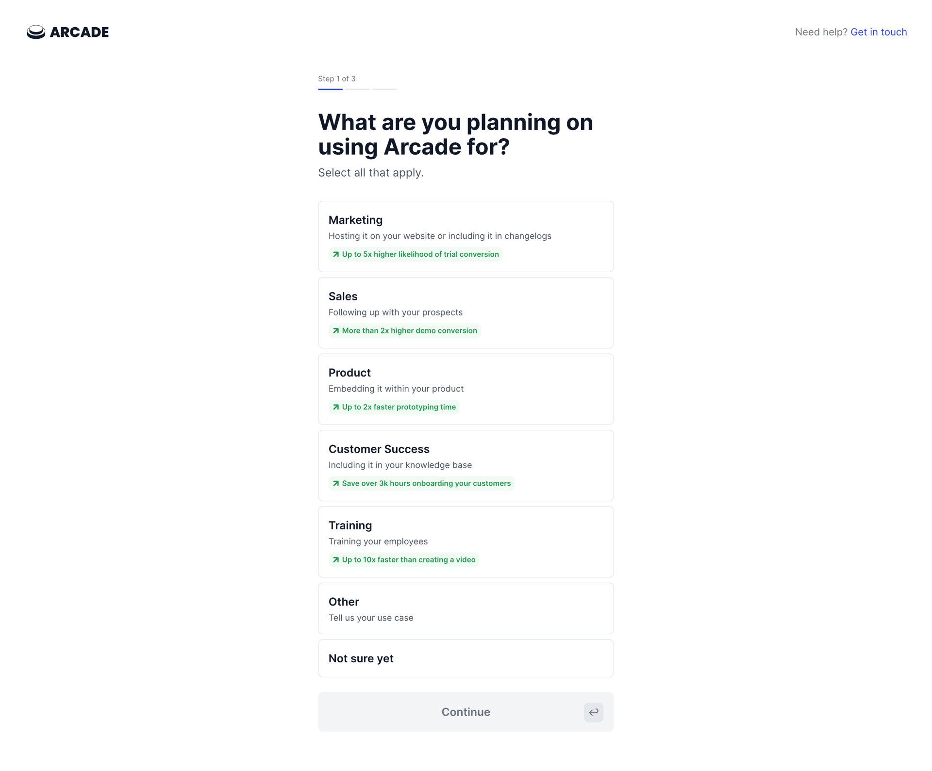 Arcade
				list page example