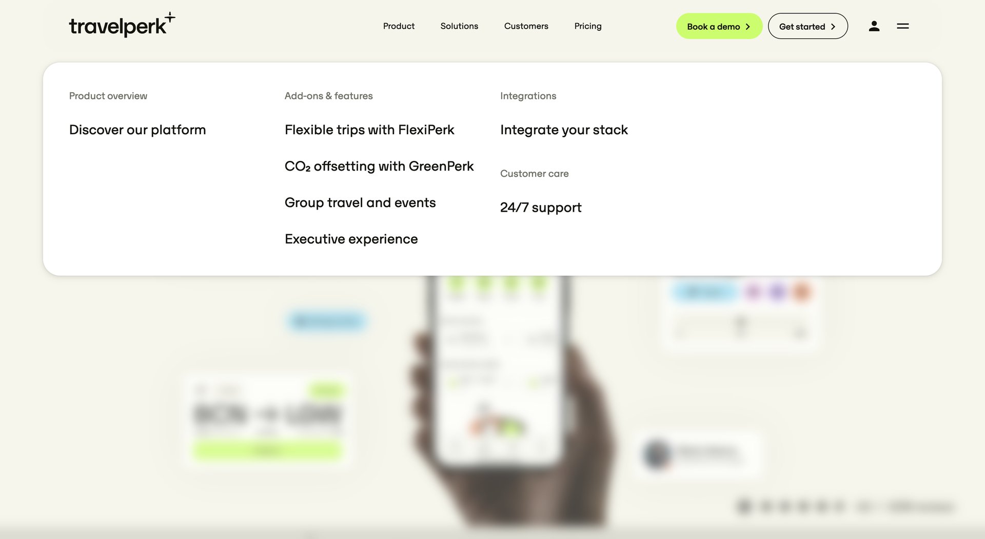 Travelperk
				dropdown & other states page example