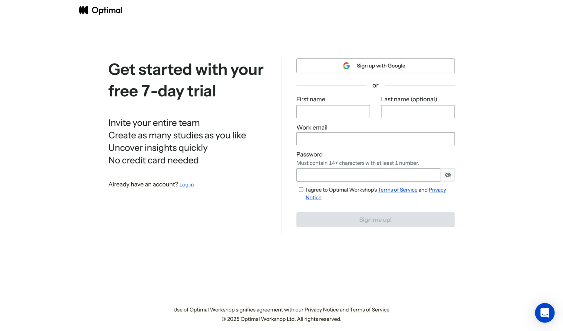 Optimal screen example