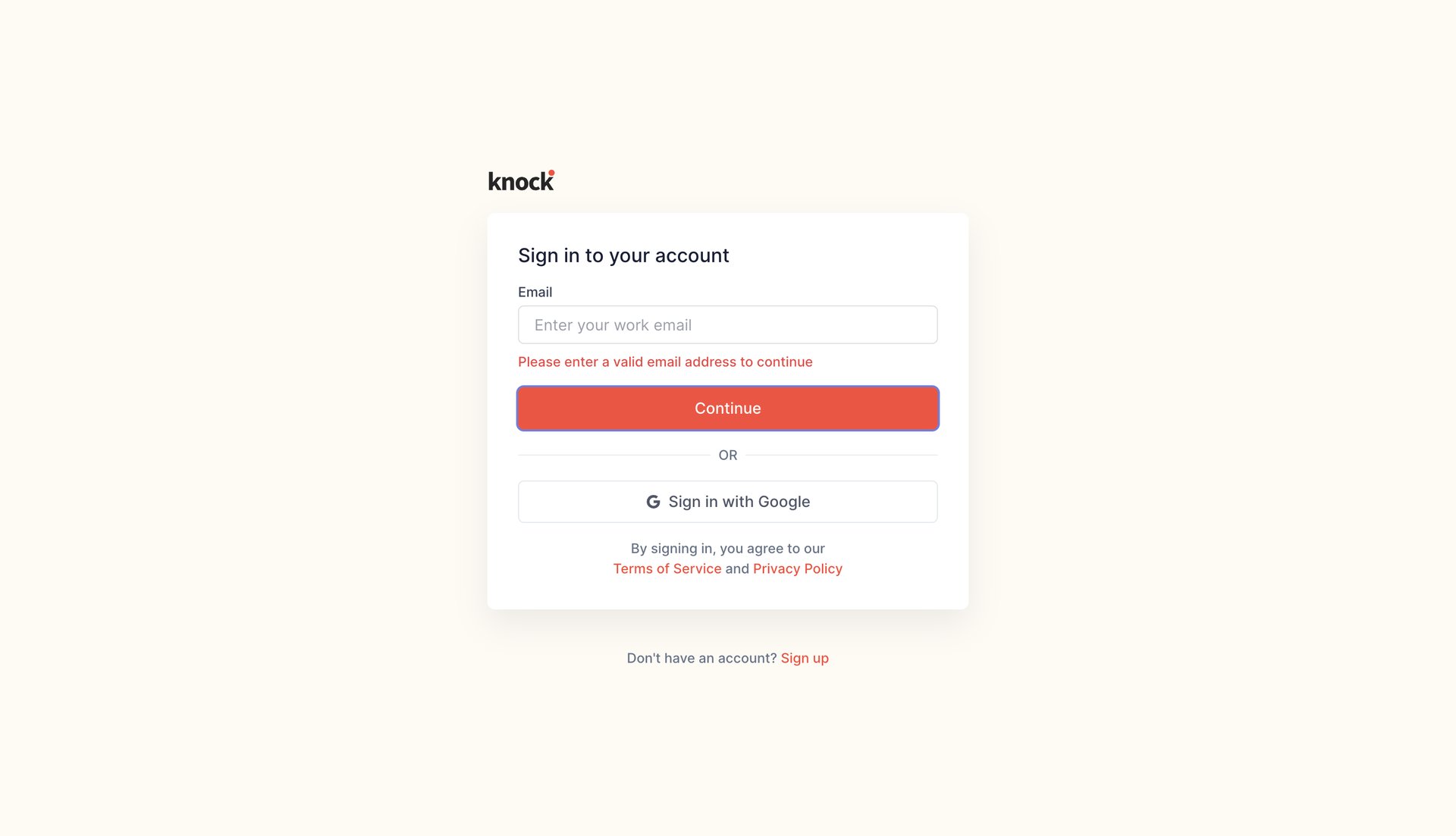 Knock
			         ux ui design