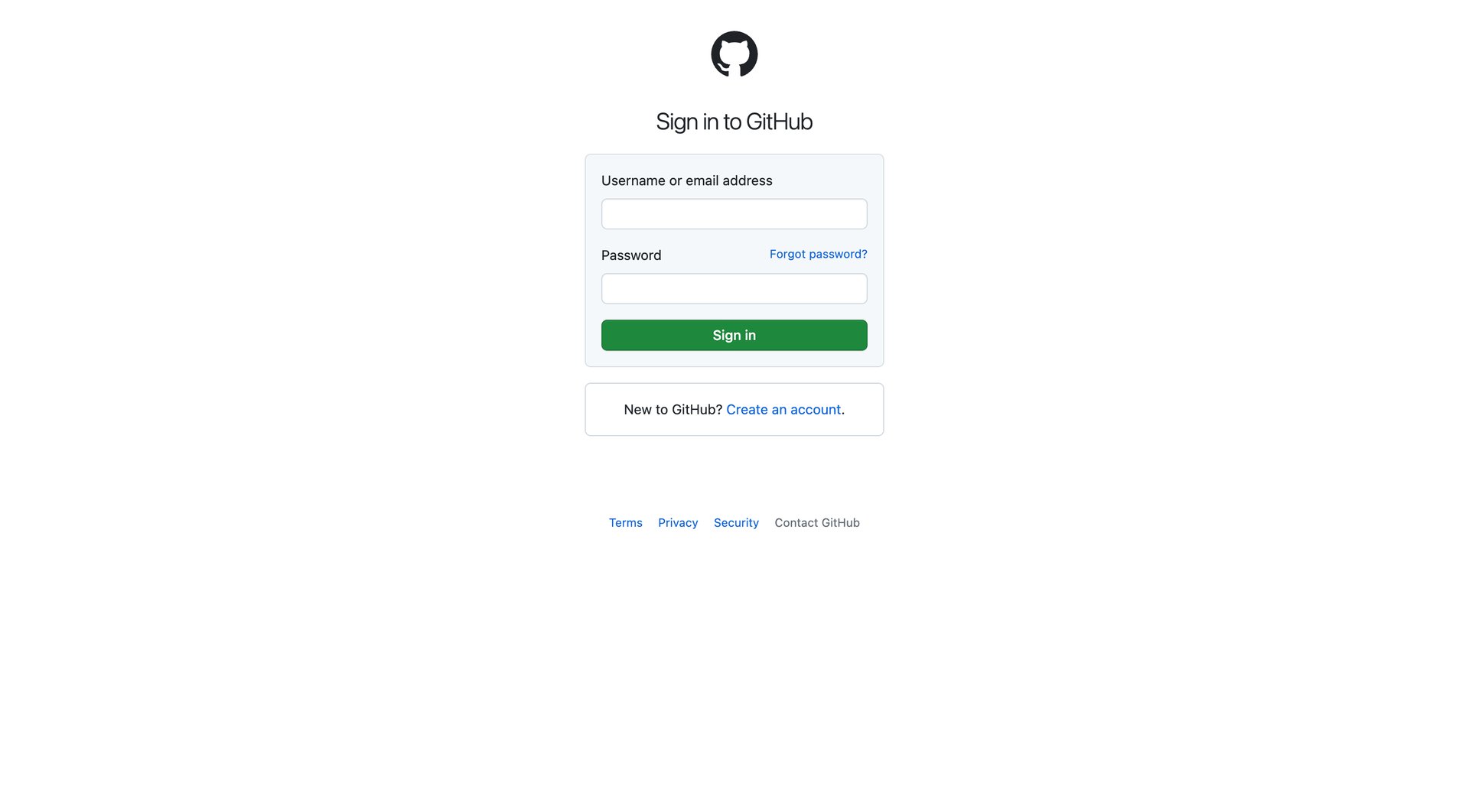 Github
				signin page example