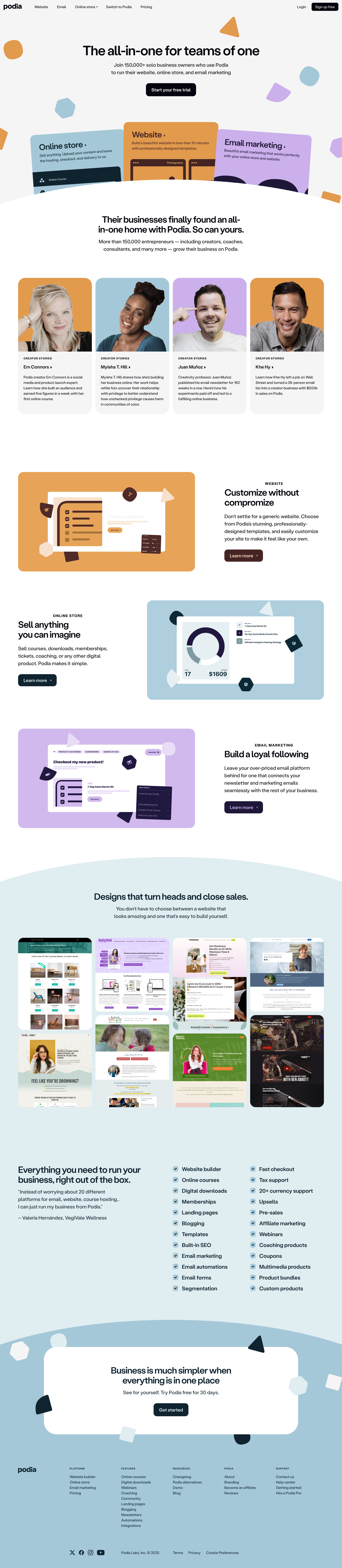 Podia
			     ux ui design
