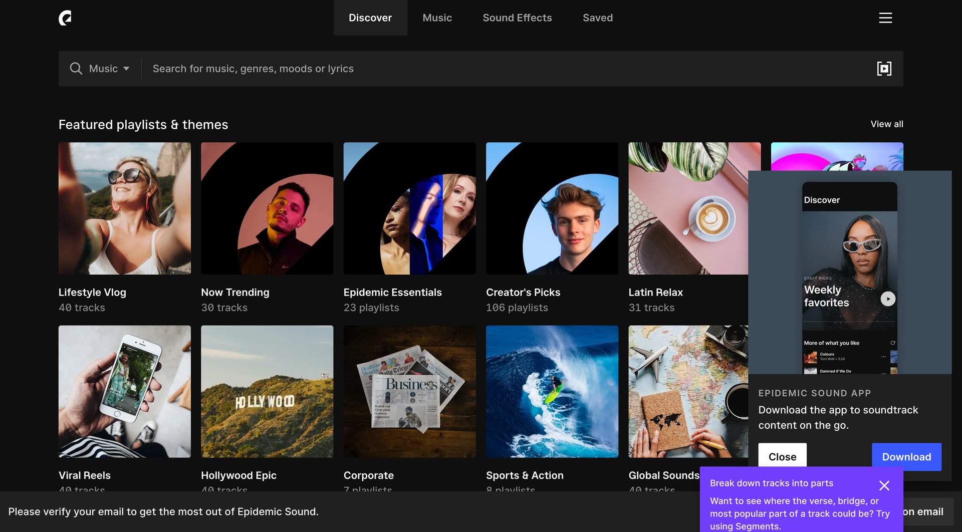 Epidemic Sound
			         ux ui design
