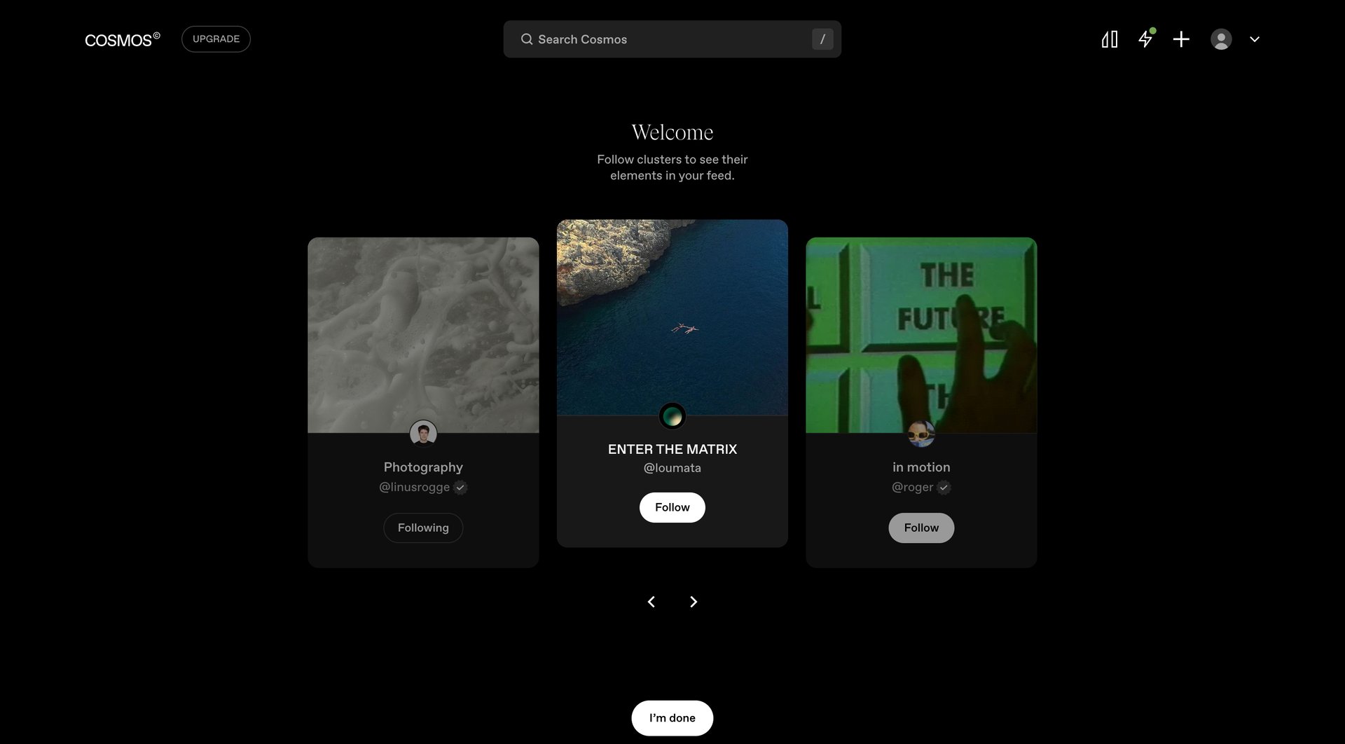 Cosmos
			     ux ui design
