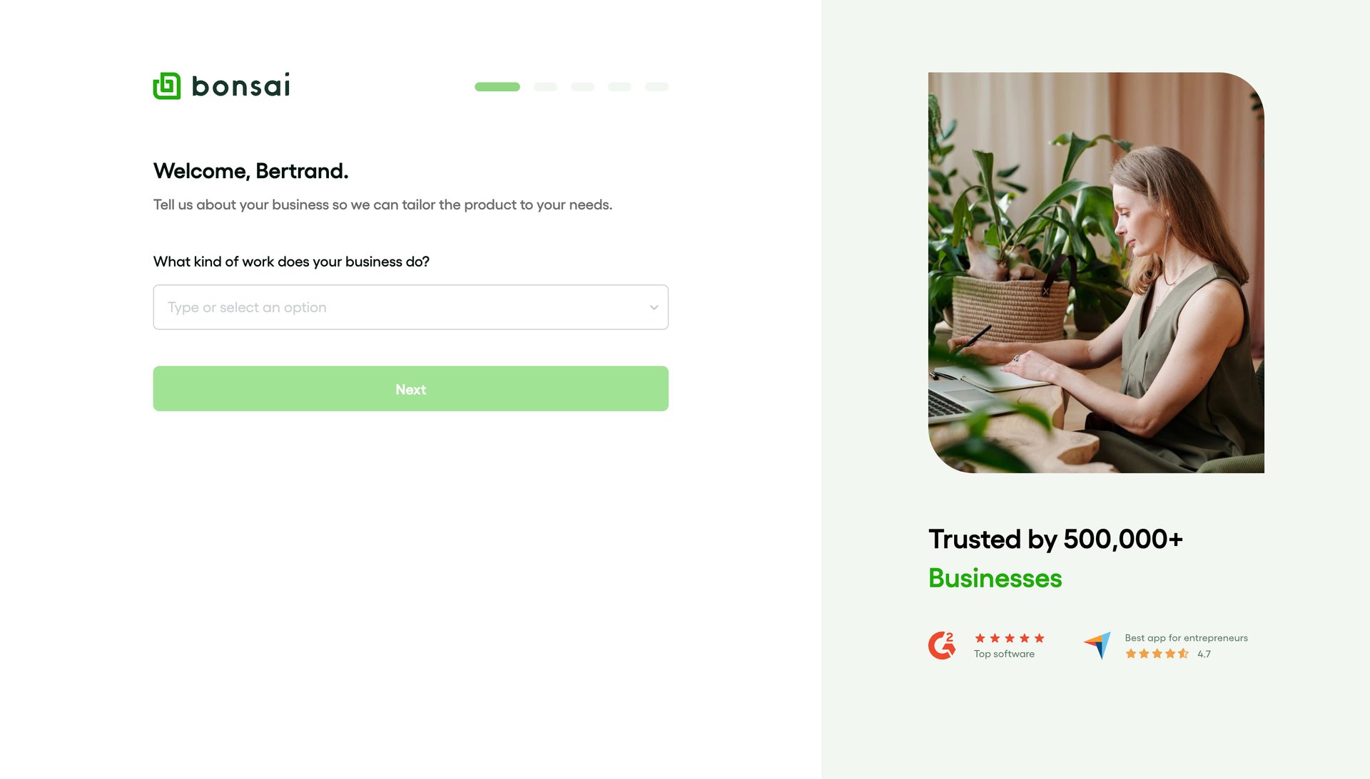 Bonsai
			       ux ui design