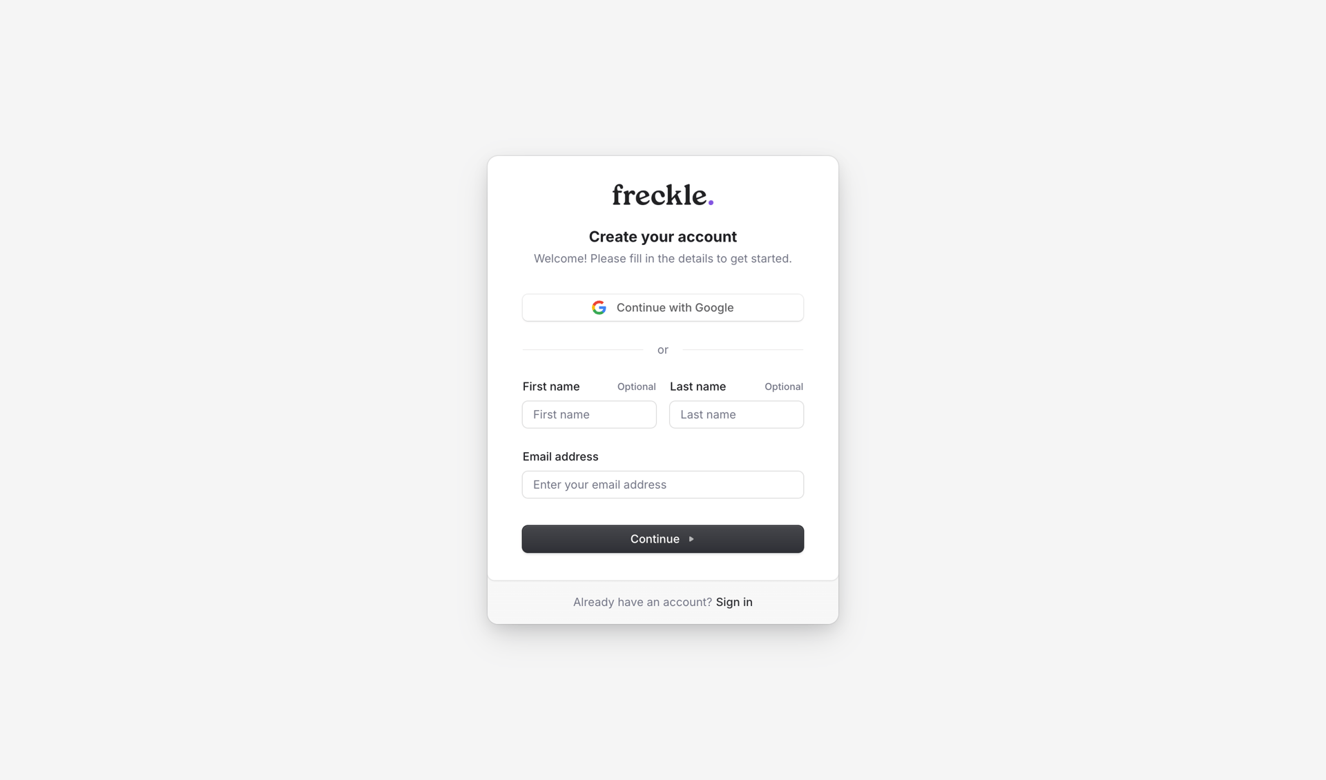 Freckle
			       ux ui design