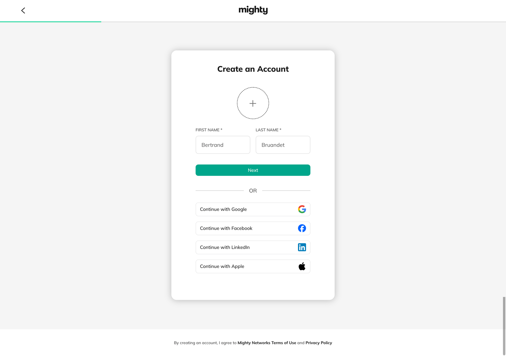 Mighty screen example