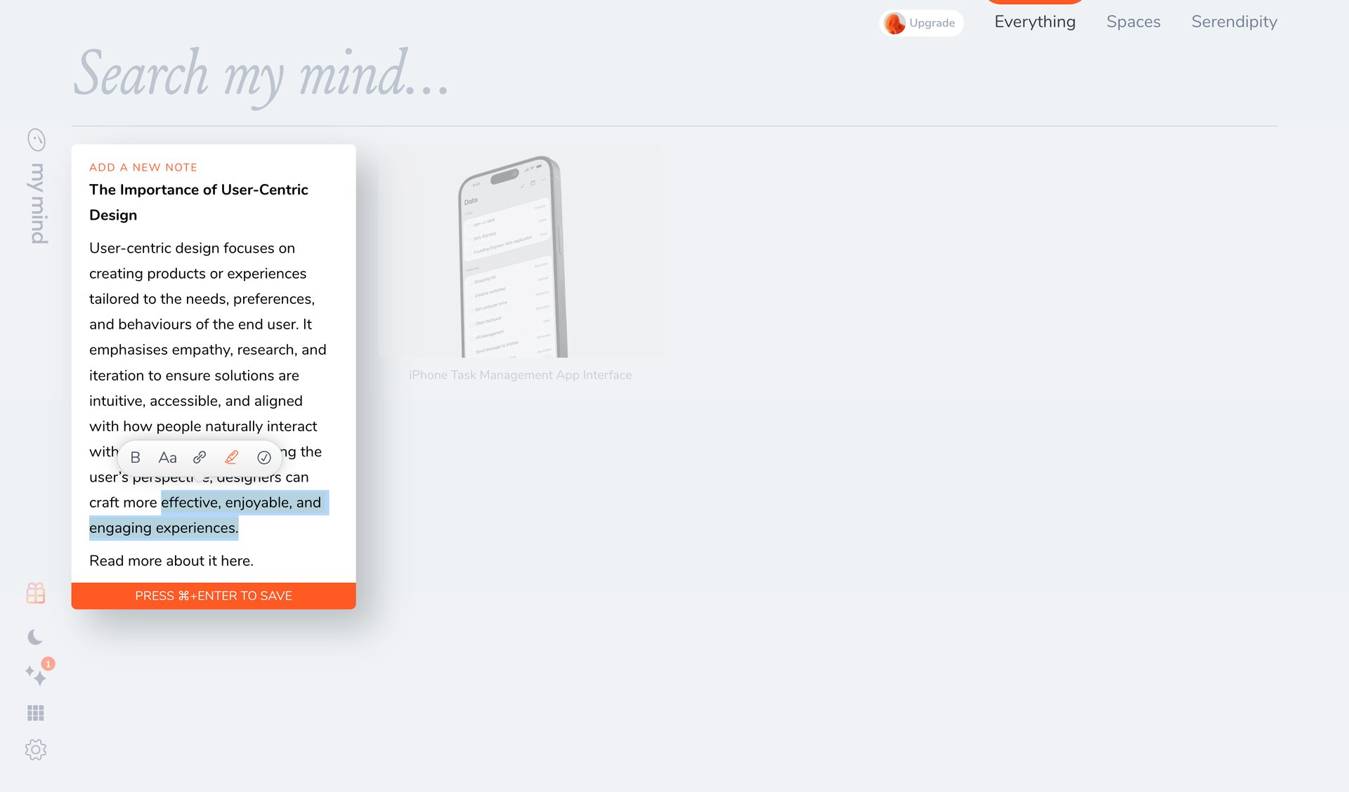 Mymind
			       ux ui design