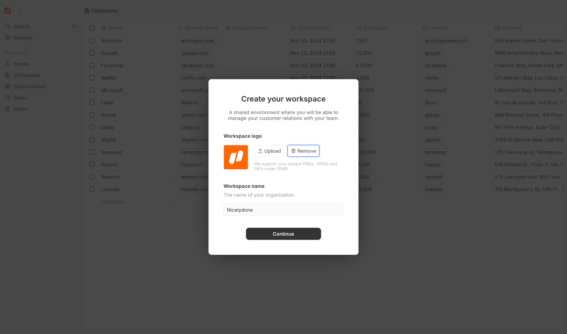 Twenty screen example