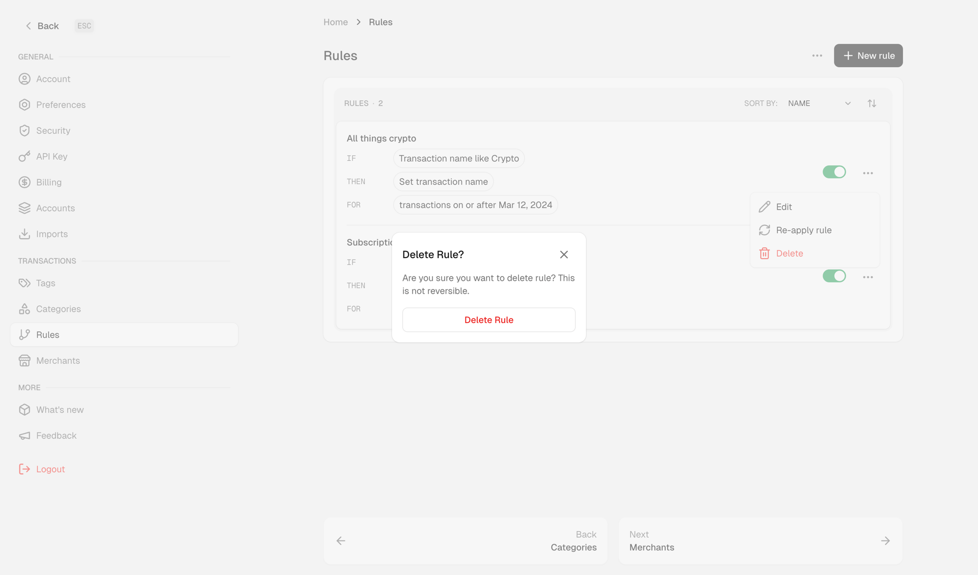 Maybe Finance screen example