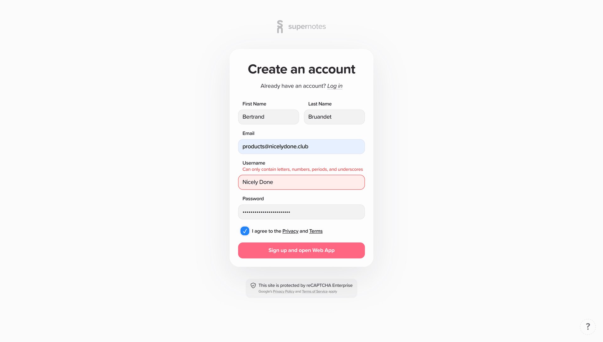 Supernotes
			       ux ui design