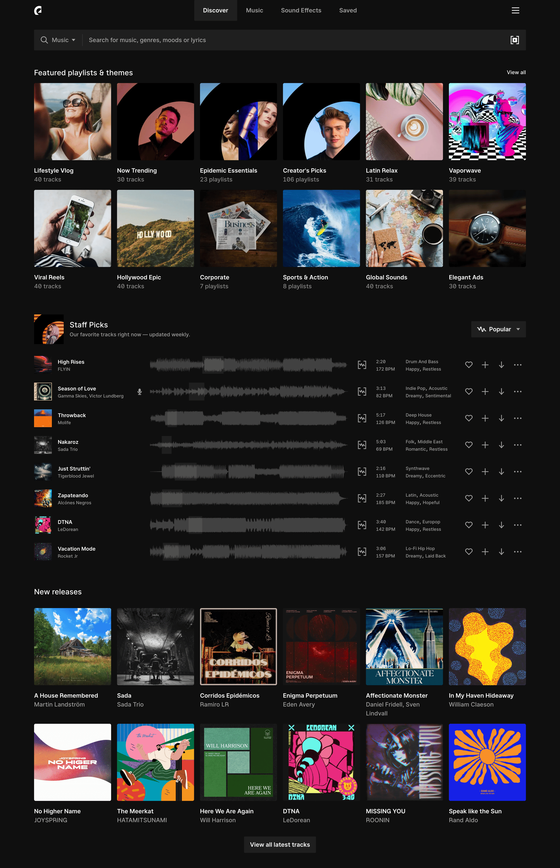 Epidemic Sound
			        ux ui design