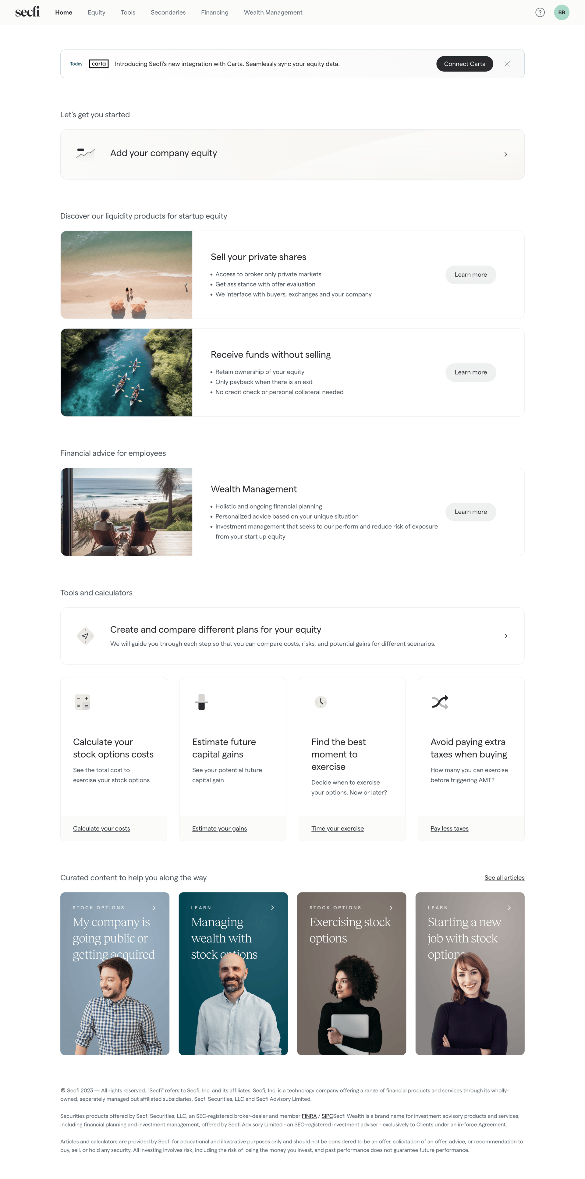 Secfi
				product page page example