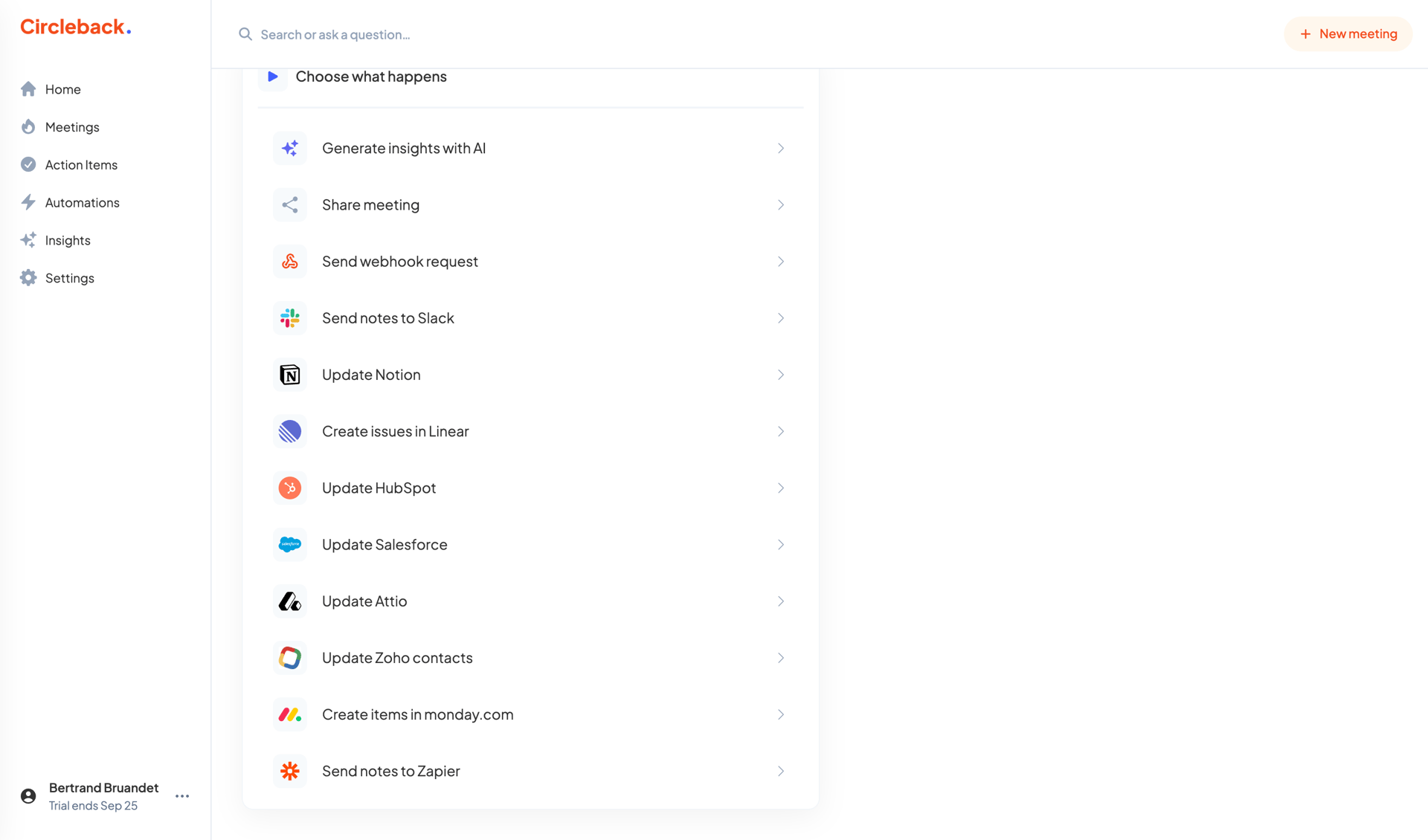 Circleback
			     ux ui design