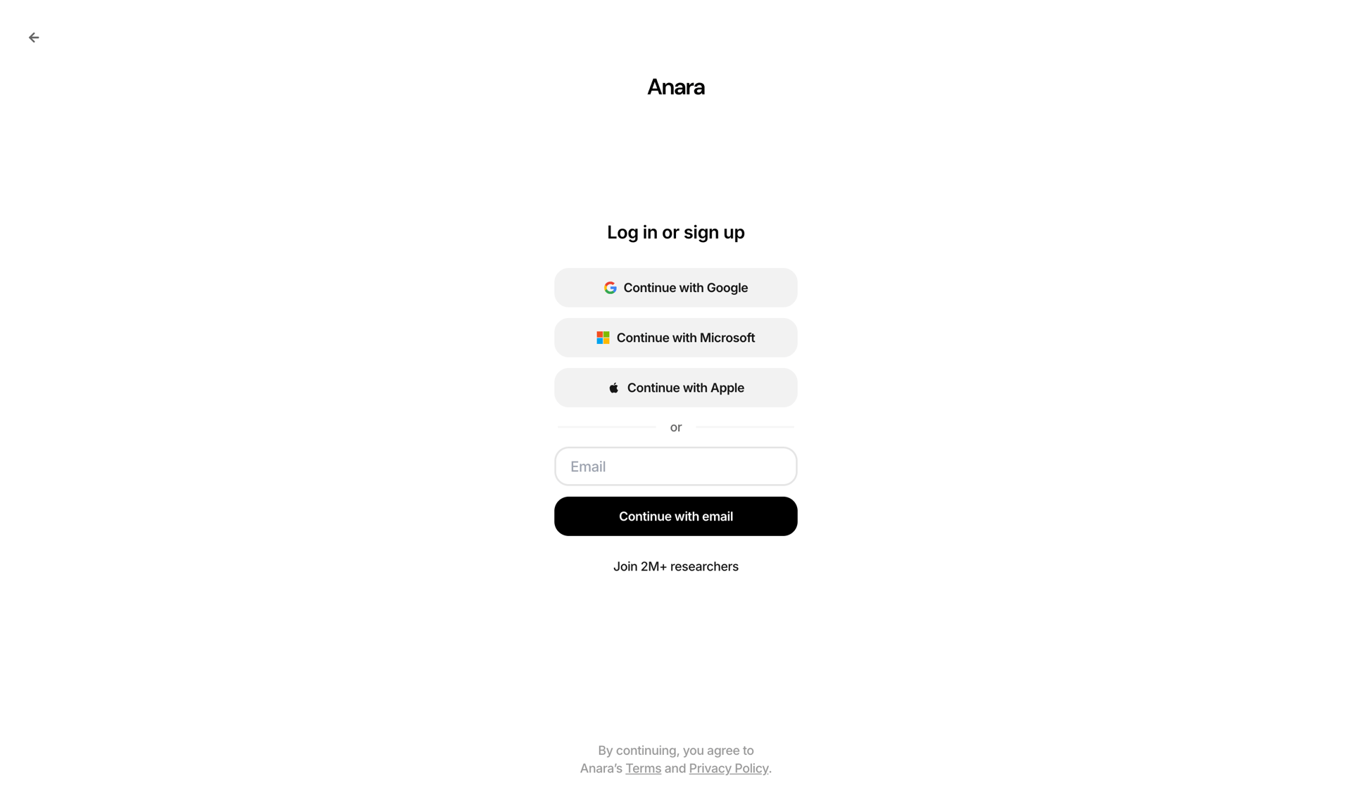 Anara screen example